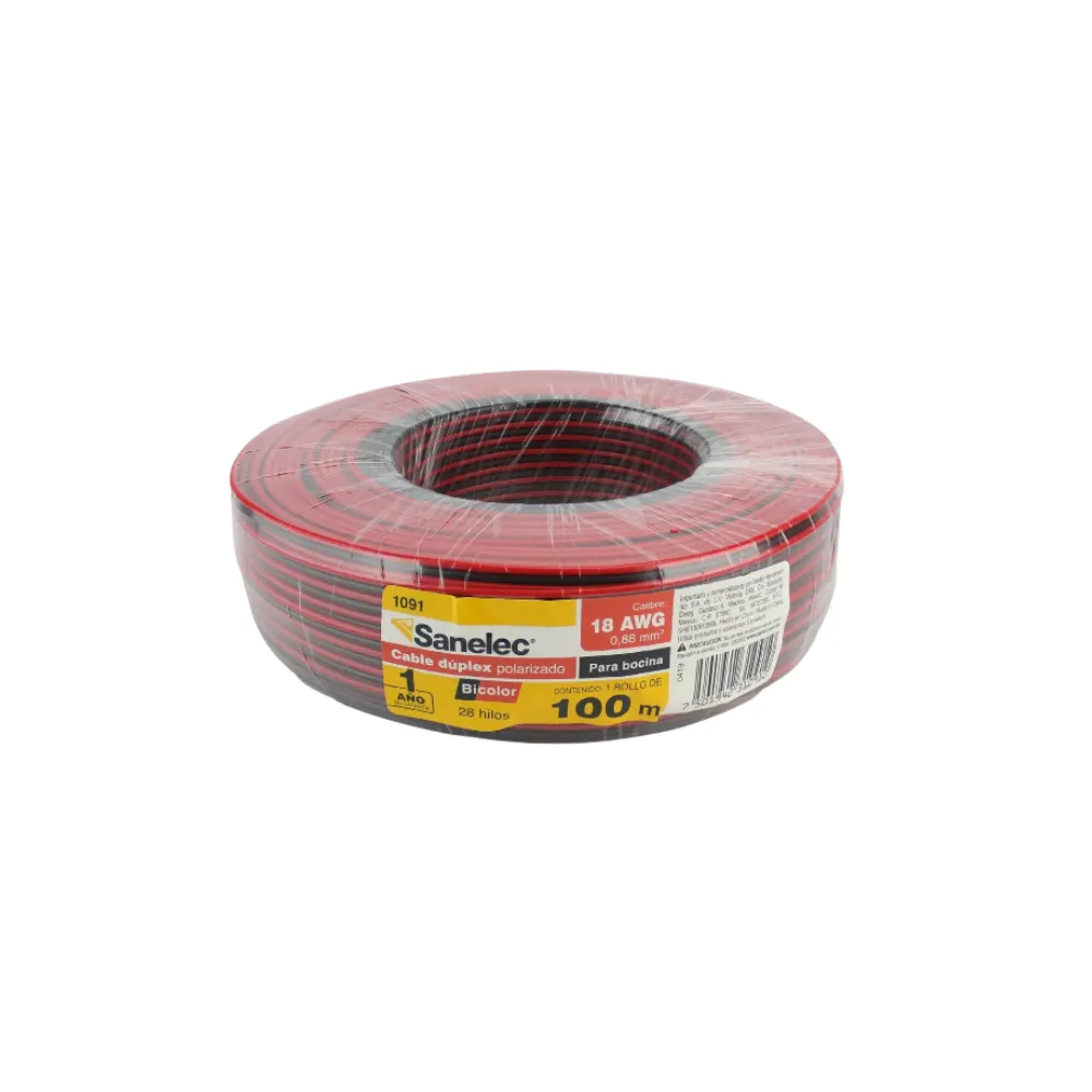 [1091] CABLE P/BOCINA 18AWG BICOLOR SANELEC