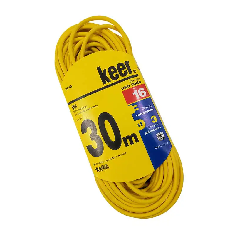 [2443] EXTENSION USO RUDO 30 M 5 AMPS . 2 COND. 2443 KEER