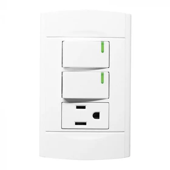 [4516] PLACA ROMA CONTACTO Y APAGADOR DOBLE SANELEC