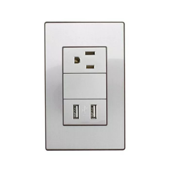 [4639] PLACA CORDOBA DOBLE USB Y CONTACTO 4639 SANELEC