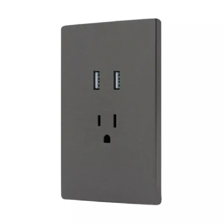 [4682] PLACA FONTANA 1 CONTACTO C/2 USB 4682 SANELEC