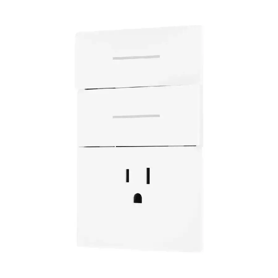 PLACA FIORI DOBLE APAGADOR Y CONTACTO SANELEC