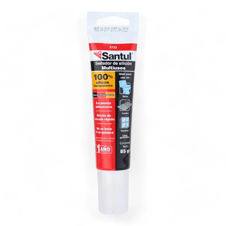 SELLADOR 100% SILICON 85 GR TRANSPARENTE 5723 SANTUL