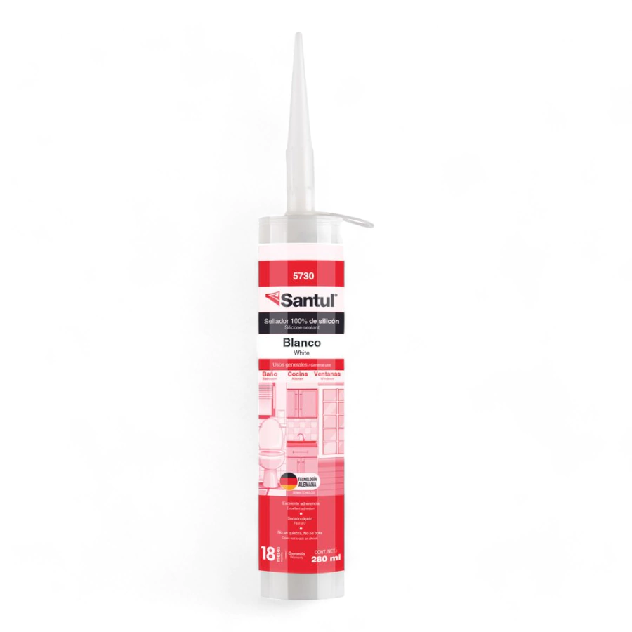 SELLADOR 100% SILICON 280 ML COLOR BLANCO 5730 SANTUL