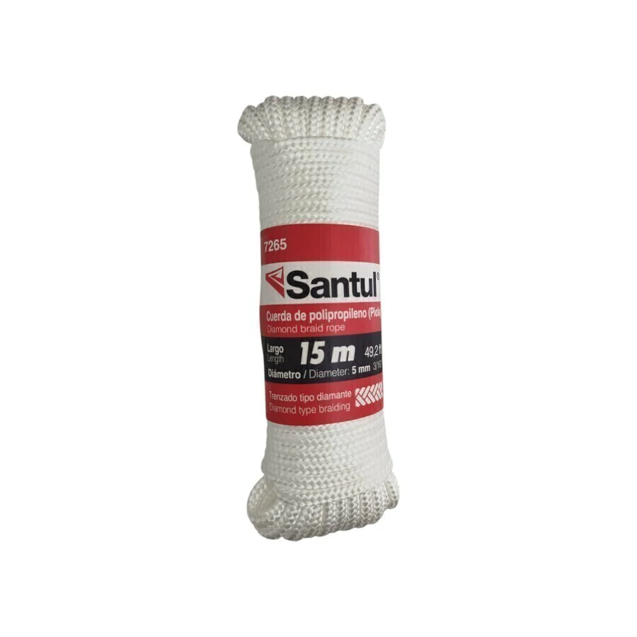 PIOLA DIAMANTE DE 5 MM X 15 M BLANCA SANTUL