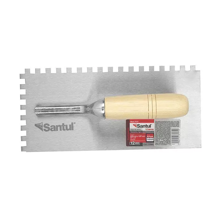 [7974] LLANA CANTO DENTADO CUADRADO MANGO MADERA 7974 SANTUL