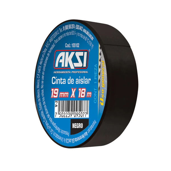 [105102] CINTA DE AISLAR NEGRA 19 MM X 18M AKSI
