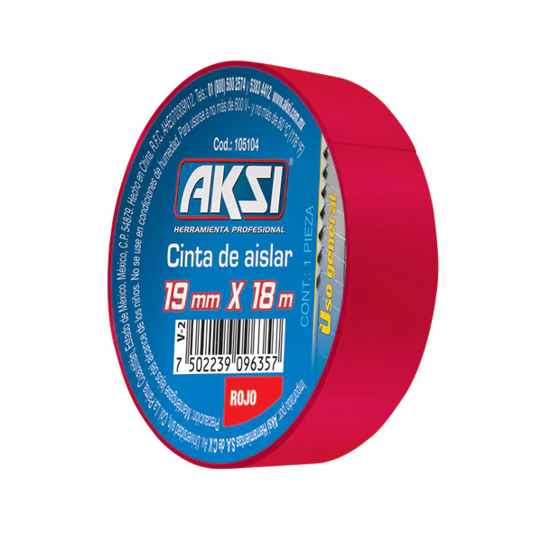 [105104] CINTA DE AISLAR ROJA 19 MM X 18M 105104 AKSI