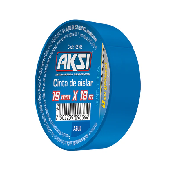 CINTA DE AISLAR AZUL 19 MM X 18M AKSI