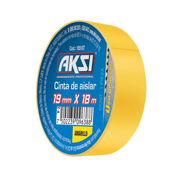 [105107] CINTA DE AISLAR AMARILLA 19 MM X 18M 105107 AKSI