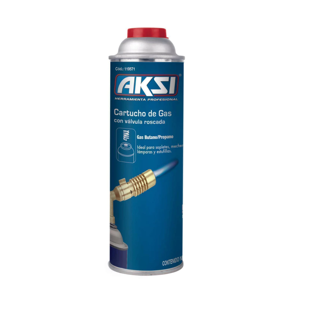 [119571] BOTE DE GAS CON VALVULA ROSCADA DE 275 GR AKSI