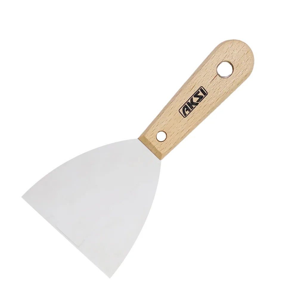 [100104] ESPATULA FLEXIBLE MANGO DE MADERA DE 4" 100104 AKSI