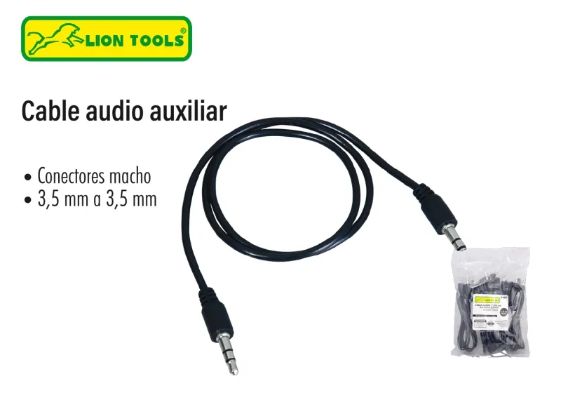 [2409L] CABLE AUDIO AUXILIAR POR PZA*** LION TOOLS