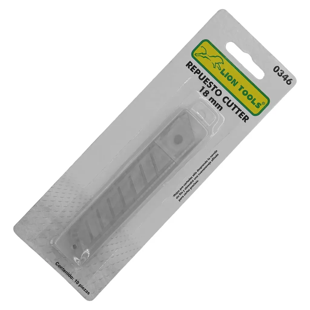 [346L] REPUESTO CUTTER LION TOOLS 18MM 10PZ 346L