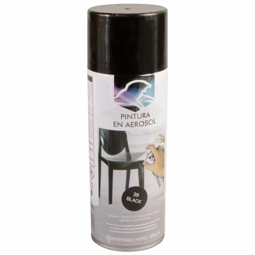 [7250L] PINT. AEROSOL NEGRO BRILLANTE 400ML LION T.