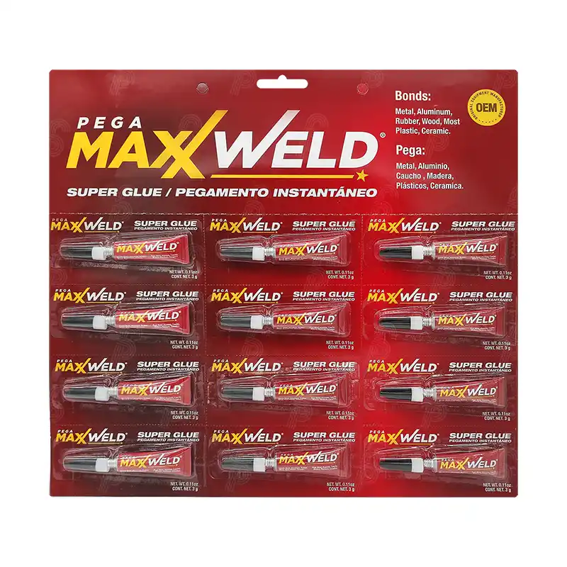 [2427F] PEGAMAXXWELD SUPER GLUE 3G C/12UNIDADES 2427