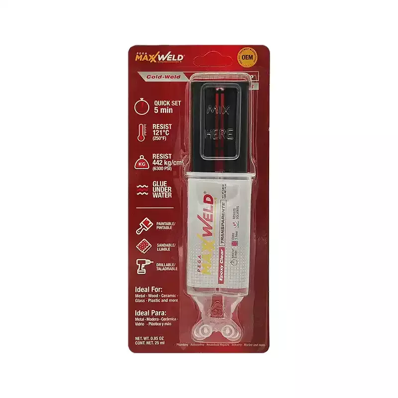 PEGAMAXXWELD EPOXICO TRANSPARENTE JERINGA 25ML