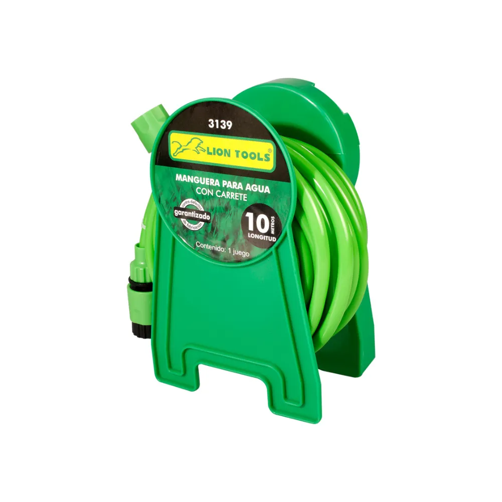 [3139] MANGUERA 10M PARA AGUA C/CARRETE LION