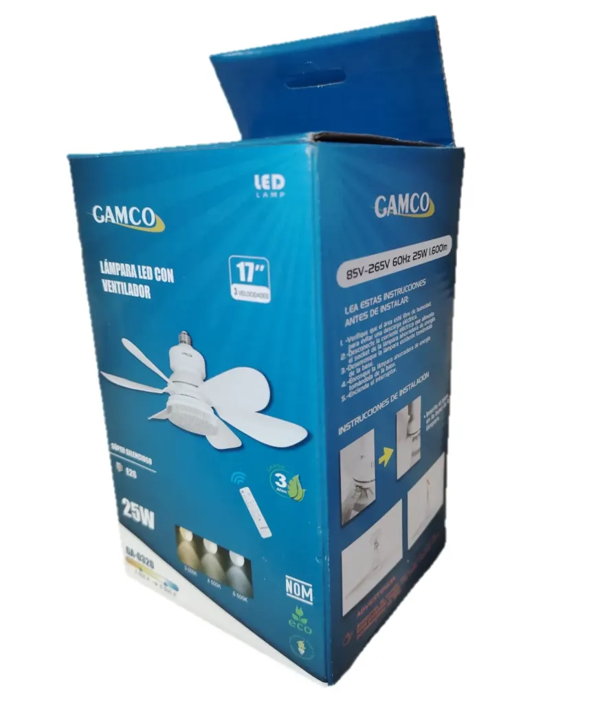 [GA0320] LAMPARA LED CON VENTILADOR 17" 25W