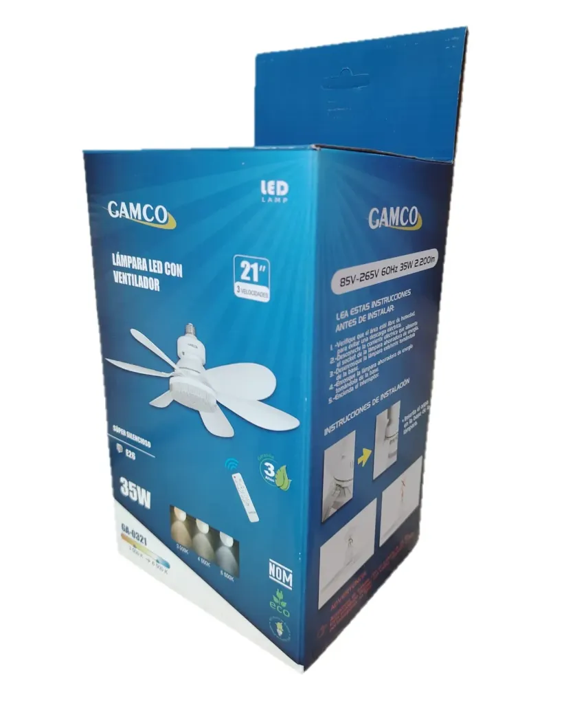 [GA0321] LAMPARA LED CON VENTILADOR 22" 35W